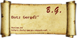 Botz Gergő névjegykártya