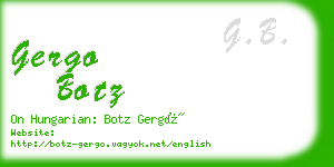gergo botz business card